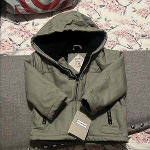 Hunter Kids Olive Hooded coat